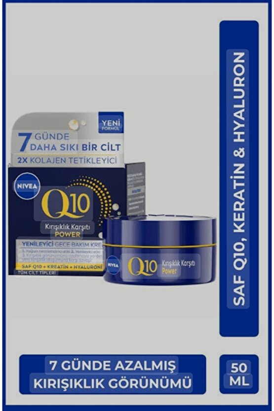 Q10 Power Kırışık Karşıtı +Sıkılaştırıcı Yenileyici Gece Kremi 50 Ml