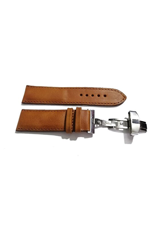 Her Saate Uygun Kelebek Toka 24 MM Hakiki Deri (254) GUMUŞ TOKA TABA