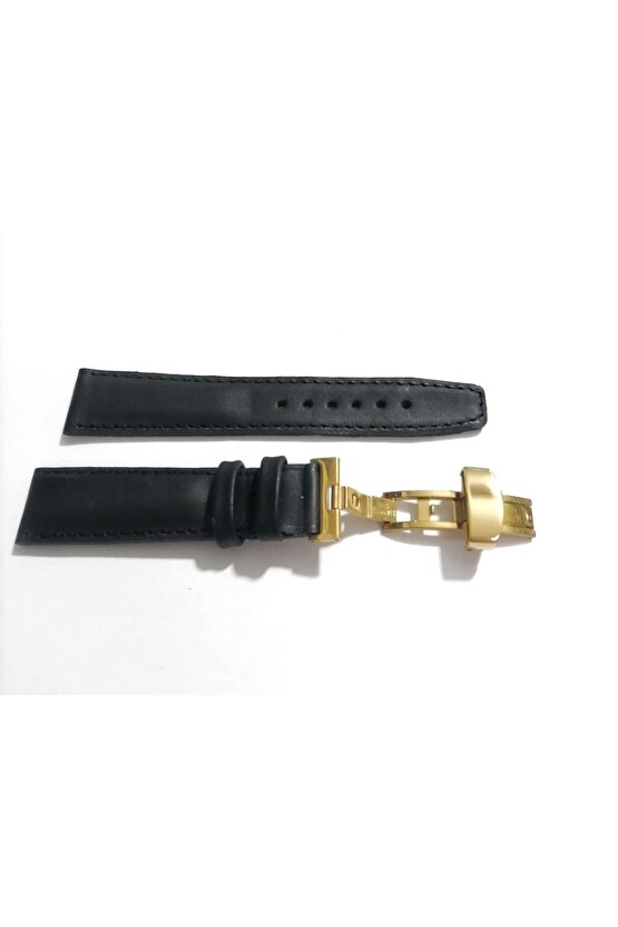 Her Saate Uygun Kelebek Toka 20 mm Hakiki Deri (248) SARI TOKA SİYAH