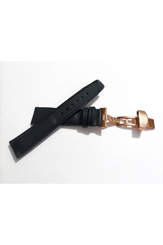 Her Saate Uygun Kelebek Toka 20 mm Hakiki Deri (243) ROSE TOKA SİYAH
