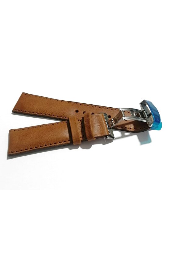 Her Saate Uygun Kelebek Toka 22 mm Hakiki Deri (230) gumuş toka TABA