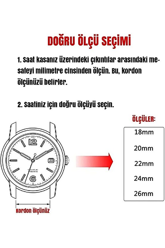 Greyzi Deri Fosil & Her Saate Uygun Saat Kordonu 22  mm kahve   (136 )
