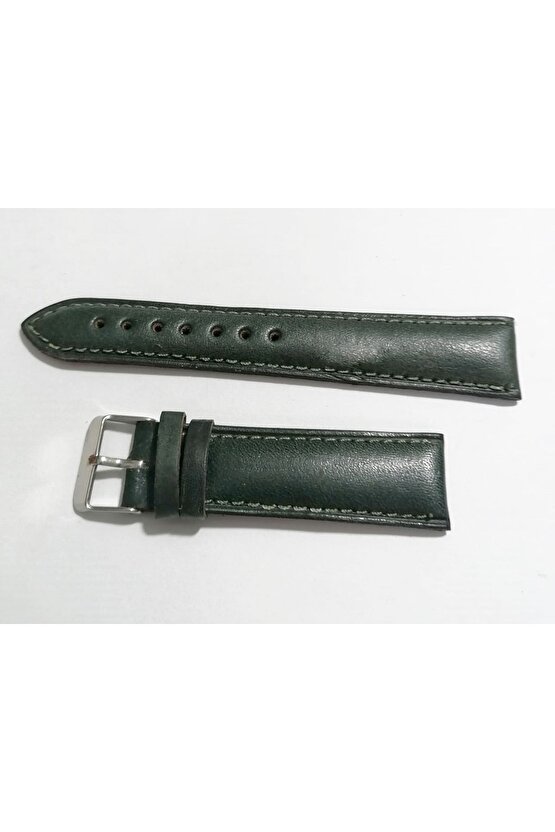 &Her Saate Uyumlu Hakiki  Dana  Derisi  Saat Kordonu 20   mm (122 )  yeşil