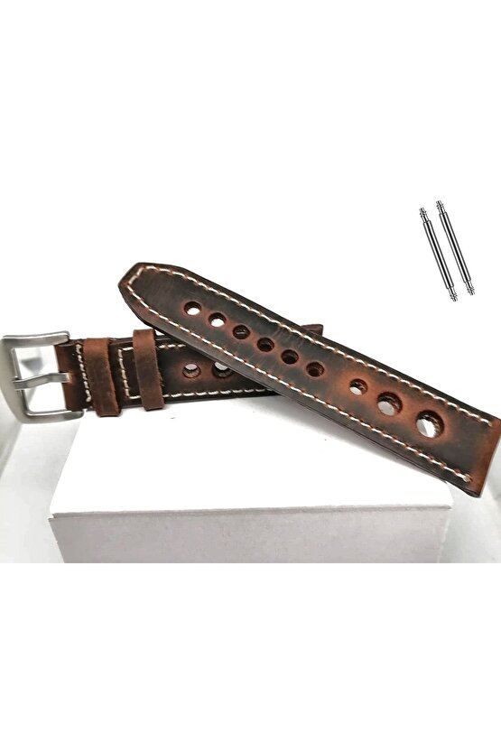 Tissot  &   Fossil  Uyumlu   Crayz   Hakiki   Deri   22  mm  KAHVERENGİ