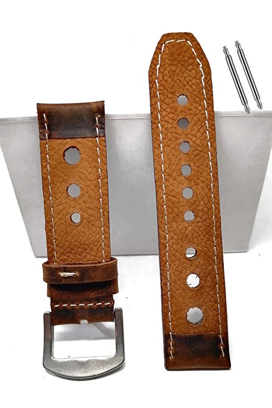 Tissot  &   Fossil  Uyumlu   Crayz   Hakiki   Deri   22  mm  KAHVERENGİ