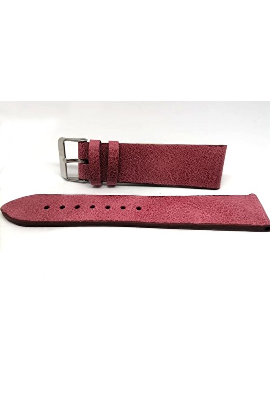 Her Saate  uyumlu hakiki Grizi  Deri saat kordonu 22  mm   pembe