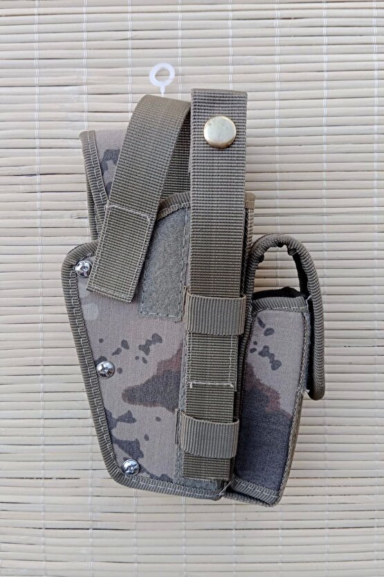 Sag El Kamuflaj Renk Cift Emniyetli Jandarma Silah Kilifi