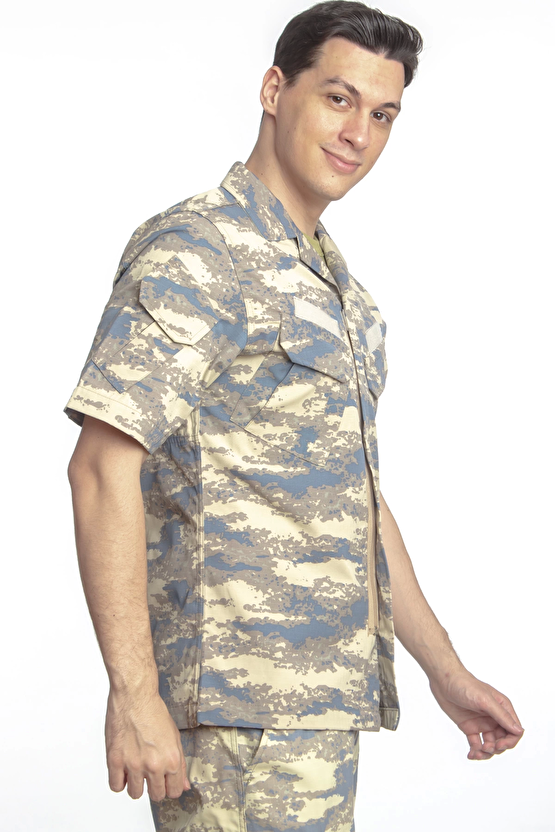 Hava Kuvvetleri Yeni Kamuflaj Renkli Kisa Kollu Orjinal Taktik Askeri Gomlek Short Sleeve Camouflage