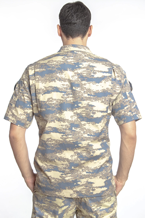 Hava Kuvvetleri Yeni Kamuflaj Renkli Kisa Kollu Orjinal Taktik Askeri Gomlek Short Sleeve Camouflage