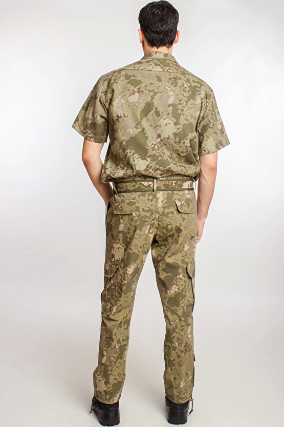 Kara Kuvvetleri Yeni Kamuflaj Renkli Kargo Cepli Taktik Pantolon Kisa Kollu Taktik Gomlek Alt Ust Takim Short Sleeve Cam