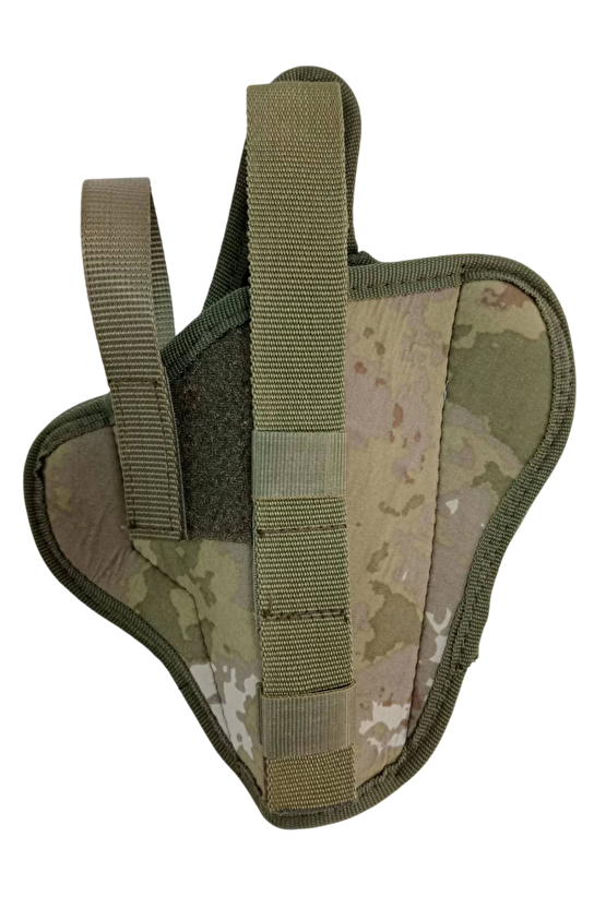 Sag El Kara Kuvvetleri Kamuflaj Renkli Cift Emniyetli Tam Kelebek Airsoft Palaskaya Kemere Gecirmeli İmpertex Silah Kili