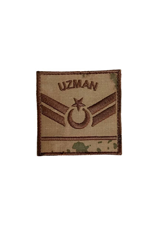Jandarma Uzman Cavus 1 Kademe Kamuflaj Renkli Nakis Kol Rutbe