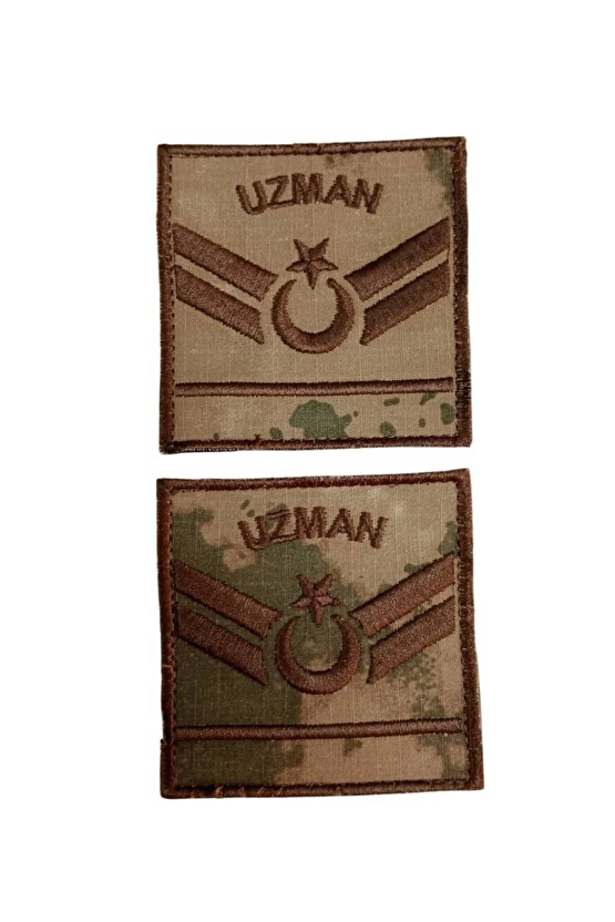 Jandarma Uzman Cavus 1 Kademe Kamuflaj Renkli Nakis Kol Rutbe
