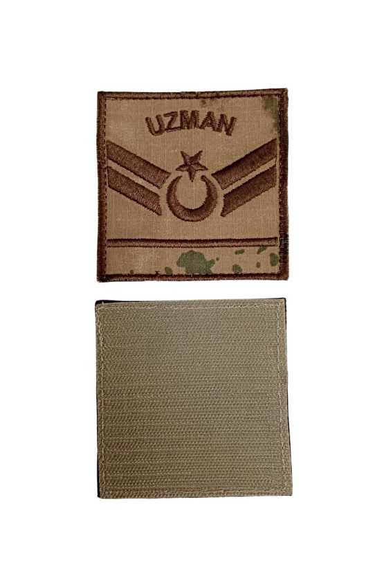 Jandarma Uzman Cavus 1 Kademe Kamuflaj Renkli Nakis Kol Rutbe