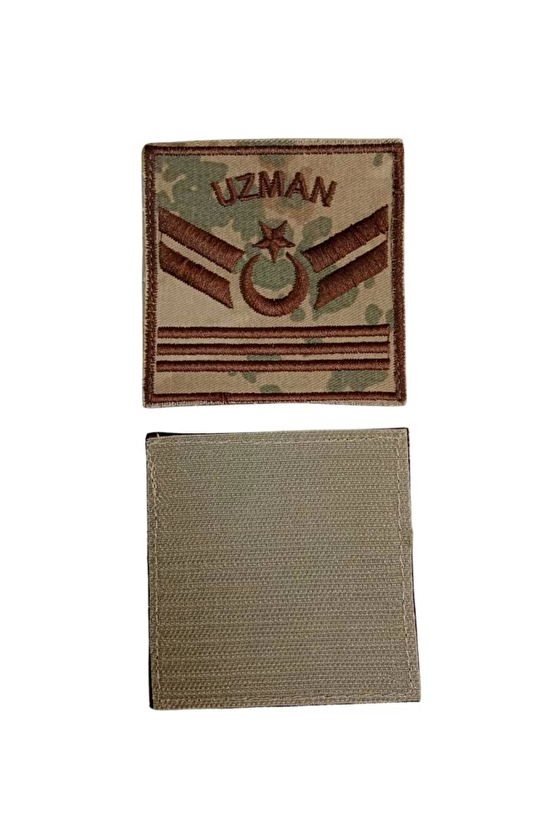Jandarma Uzman Cavus 3 Kademe Kamuflaj Renkli Nakis Kol Rutbe
