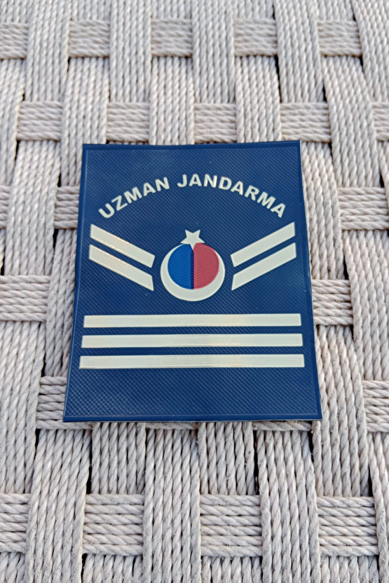 Uzman Jandarma 3 Kademe Lacivert Renkli 3d Termoplastik Kol Rutbe