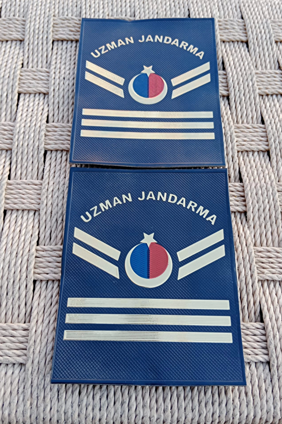 Uzman Jandarma 3 Kademe Lacivert Renkli 3d Termoplastik Kol Rutbe