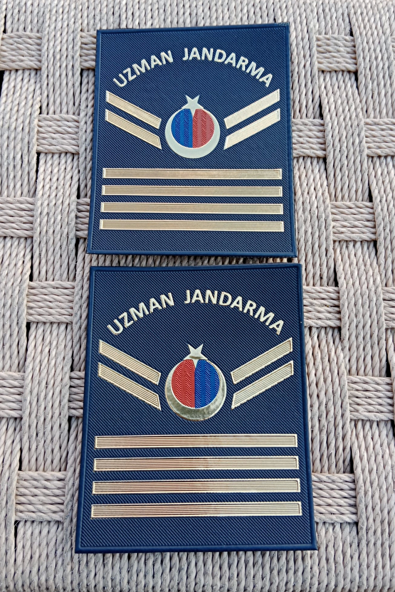 Uzman Jandarma 4 Kademe Lacivert Renkli 3d Termoplastik Kol Rutbe
