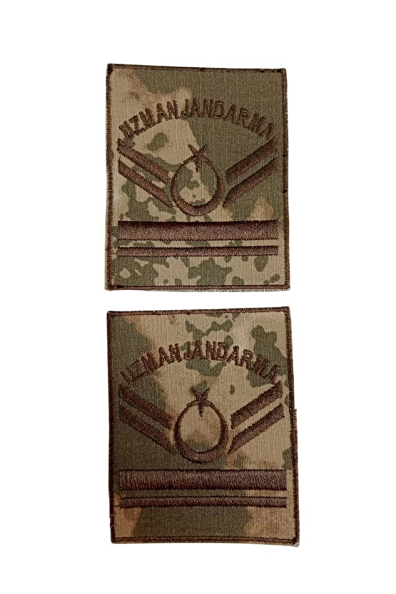 Uzman Jandarma 5 Kademe Kamuflaj Renkli Nakis Kol Rutbe