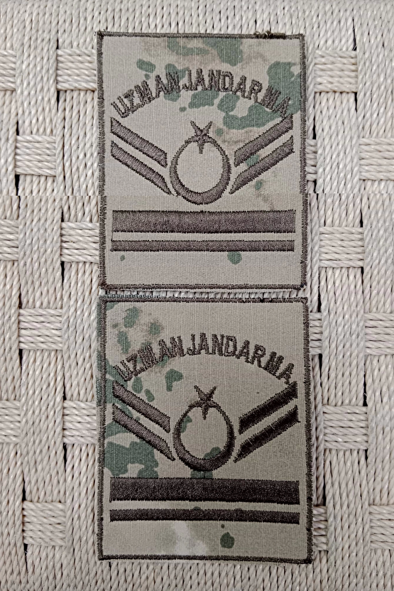 Uzman Jandarma 5 Kademe Kamuflaj Renkli Nakis Kol Rutbe