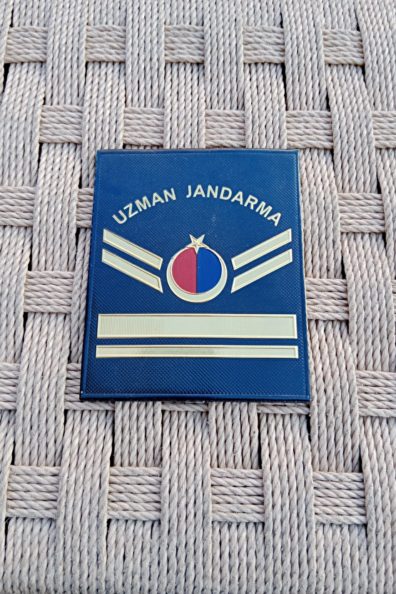 Uzman Jandarma 5 Kademe Lacivert Renkli 3d Termoplastik Kol Rutbe