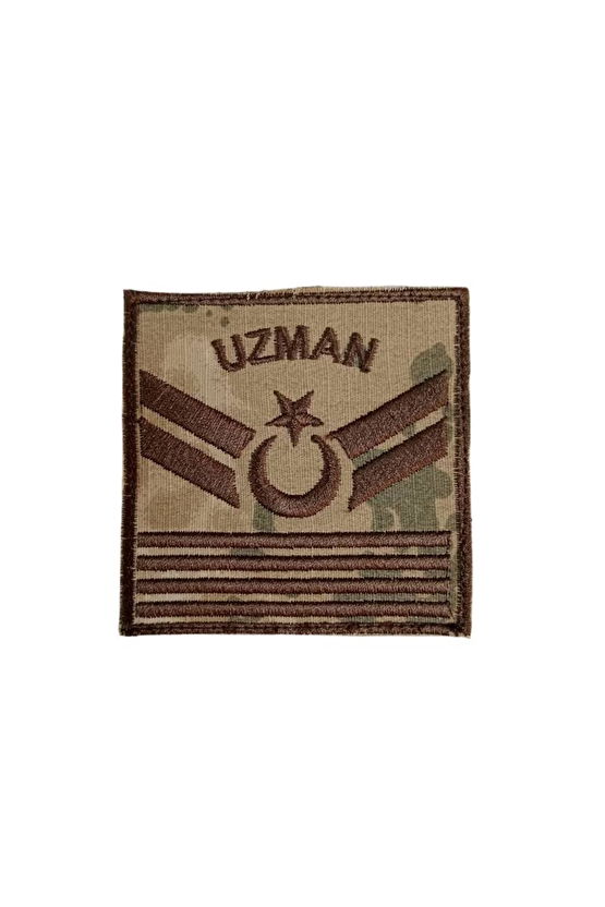 Jandarma Uzman Cavus 4 Kademe Kamuflaj Renkli Nakis Kol Rutbe