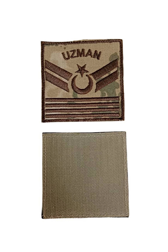 Jandarma Uzman Cavus 4 Kademe Kamuflaj Renkli Nakis Kol Rutbe