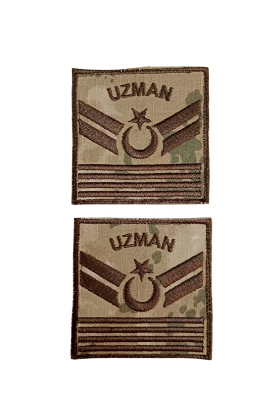 Jandarma Uzman Cavus 4 Kademe Kamuflaj Renkli Nakis Kol Rutbe