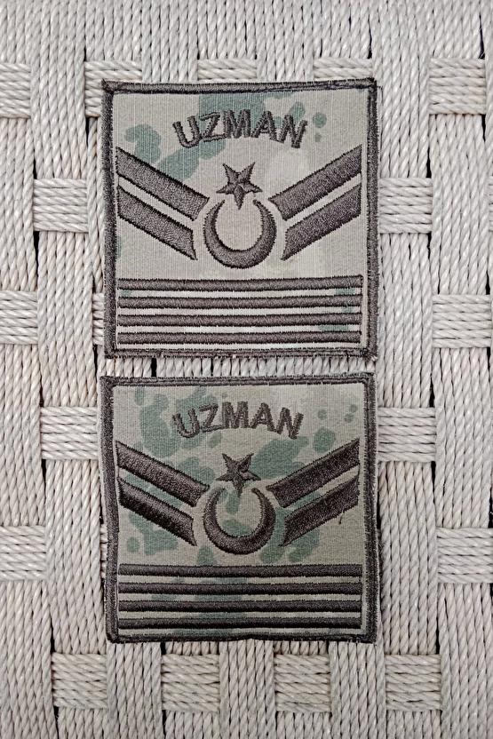 Jandarma Uzman Cavus 4 Kademe Kamuflaj Renkli Nakis Kol Rutbe