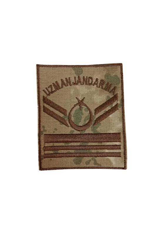 Uzman Jandarma 6 Kademe Kamuflaj Renkli Nakis Kol Rutbe