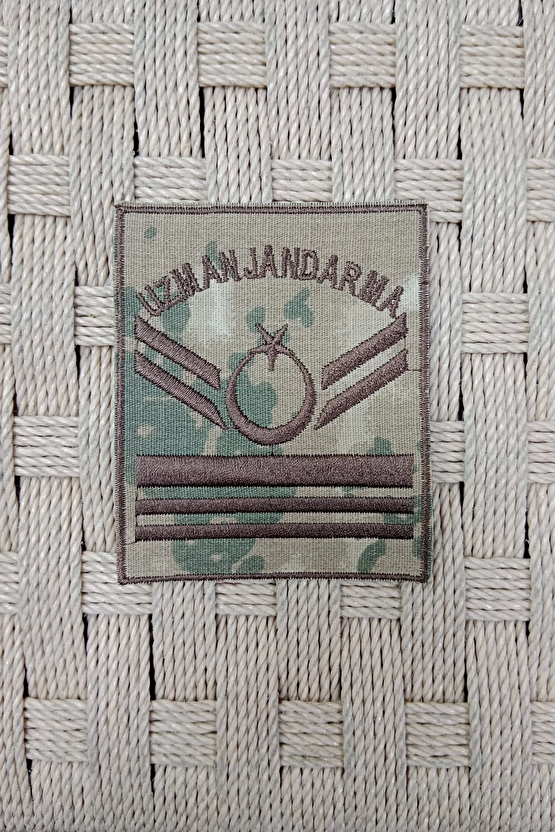 Uzman Jandarma 6 Kademe Kamuflaj Renkli Nakis Kol Rutbe