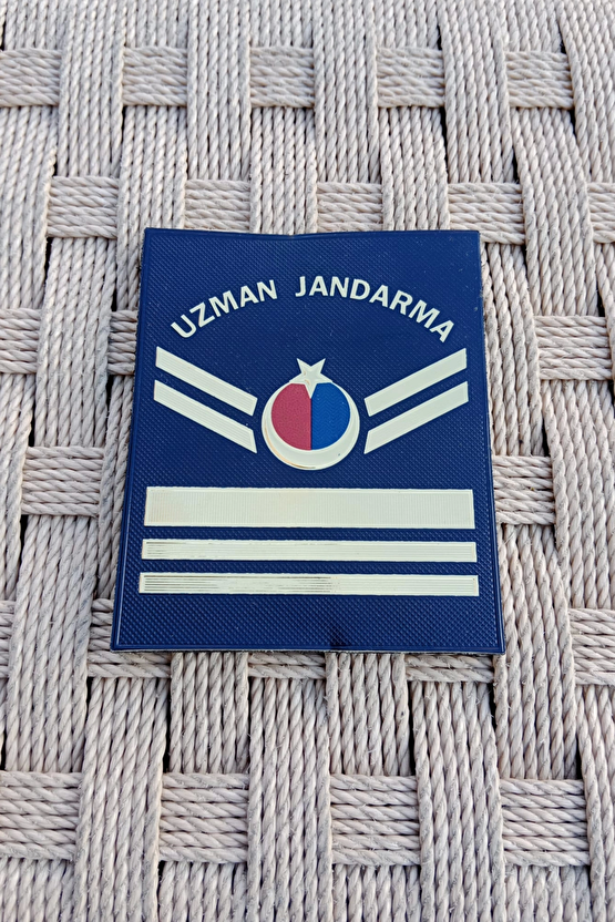 Uzman Jandarma 6 Kademe Lacivert Renkli 3d Termoplastik Kol Rutbe