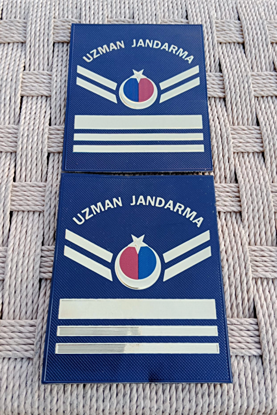 Uzman Jandarma 6 Kademe Lacivert Renkli 3d Termoplastik Kol Rutbe