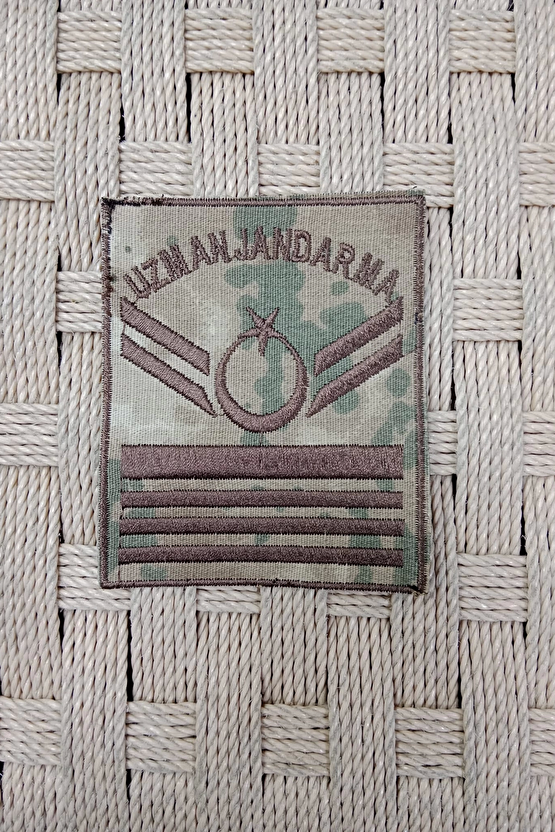 Uzman Jandarma 7 Kademe Kamuflaj Renkli Nakis Kol Rutbe