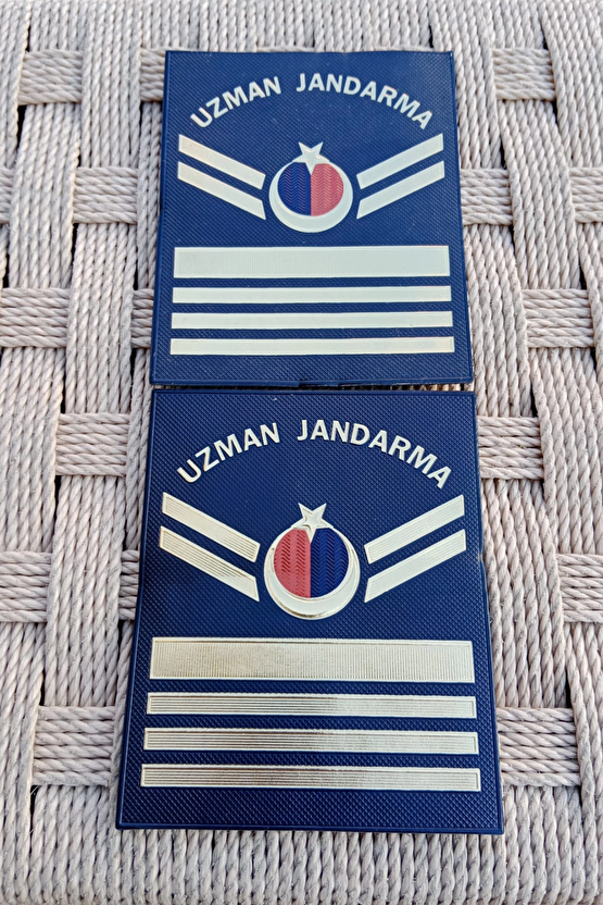 Uzman Jandarma 7 Kademe Lacivert Renkli 3d Termoplastik Kol Rutbe