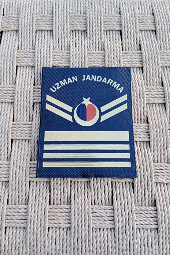 Uzman Jandarma 7 Kademe Lacivert Renkli 3d Termoplastik Kol Rutbe