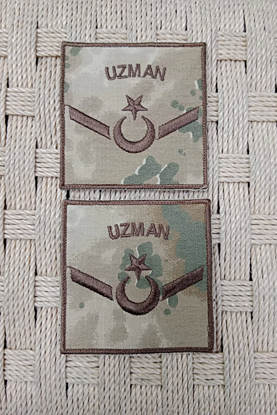 Jandarma Uzman Onbasi Kamuflaj Renkli Nakis Kol Rutbe