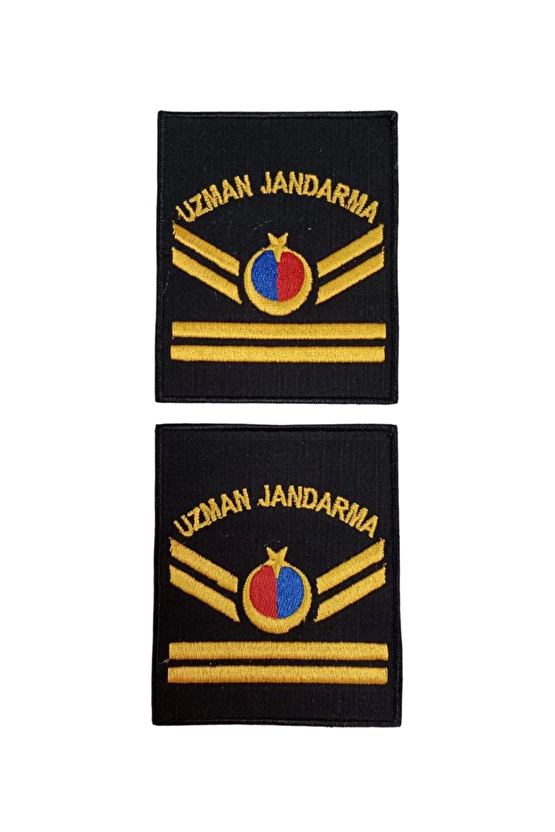 Uzman Jandarma 2 Kademe Siyah Zemin Harici Ve Dahili Bez Nakis Kol Rutbe
