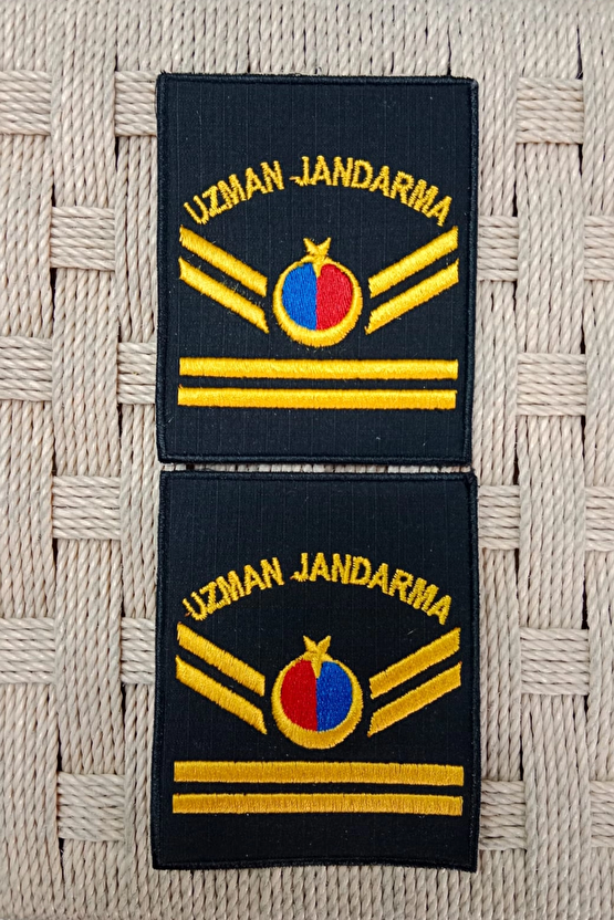 Uzman Jandarma 2 Kademe Siyah Zemin Harici Ve Dahili Bez Nakis Kol Rutbe