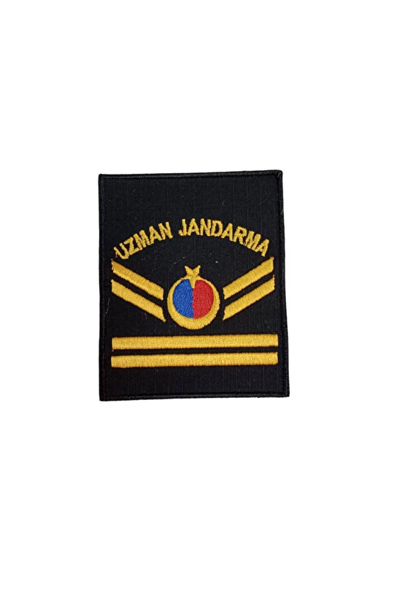 Uzman Jandarma 2 Kademe Siyah Zemin Harici Ve Dahili Bez Nakis Kol Rutbe
