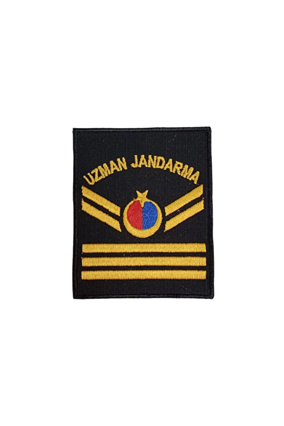 Uzman Jandarma 3 Kademe Siyah Zemin Harici Ve Dahili Bez Nakis Kol Rutbe
