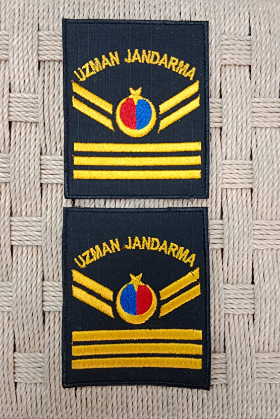 Uzman Jandarma 3 Kademe Siyah Zemin Harici Ve Dahili Bez Nakis Kol Rutbe