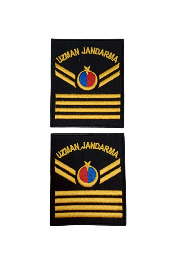 Uzman Jandarma 4 Kademe Siyah Zemin Harici Ve Dahili Bez Nakis Kol Rutbe