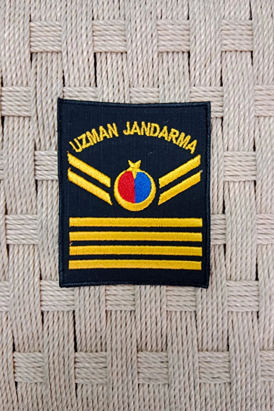 Uzman Jandarma 4 Kademe Siyah Zemin Harici Ve Dahili Bez Nakis Kol Rutbe