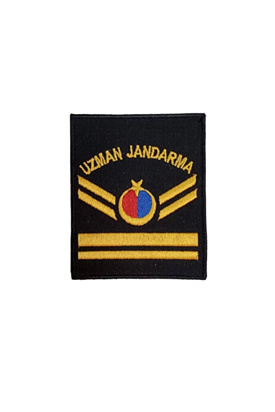 Uzman Jandarma 5 Kademe Siyah Zemin Harici Ve Dahili Bez Nakis Kol Rutbe