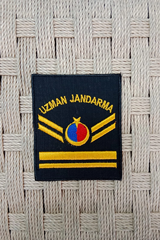 Uzman Jandarma 5 Kademe Siyah Zemin Harici Ve Dahili Bez Nakis Kol Rutbe