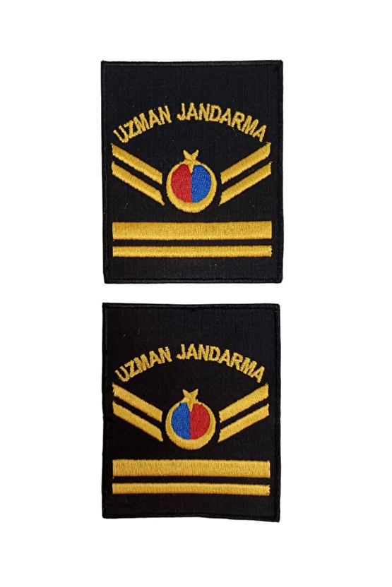 Uzman Jandarma 5 Kademe Siyah Zemin Harici Ve Dahili Bez Nakis Kol Rutbe