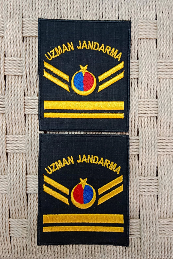 Uzman Jandarma 5 Kademe Siyah Zemin Harici Ve Dahili Bez Nakis Kol Rutbe