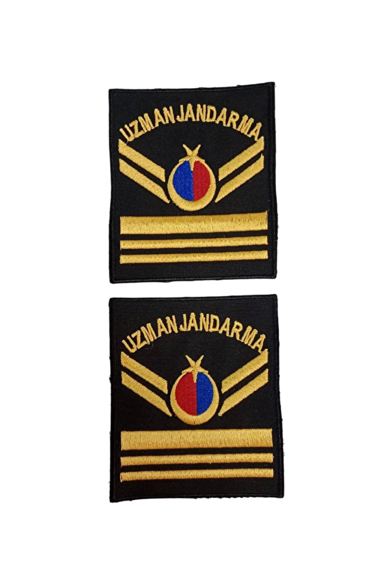 Uzman Jandarma 6 Kademe Siyah Zemin Harici Ve Dahili Bez Nakis Kol Rutbe