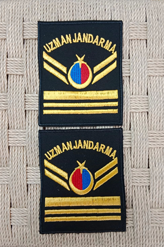 Uzman Jandarma 6 Kademe Siyah Zemin Harici Ve Dahili Bez Nakis Kol Rutbe
